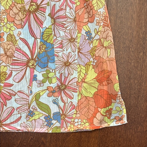 Sanctuary Multicolor Floral Bathing Suit Coverup, Size Medium - Picture 5 of 9